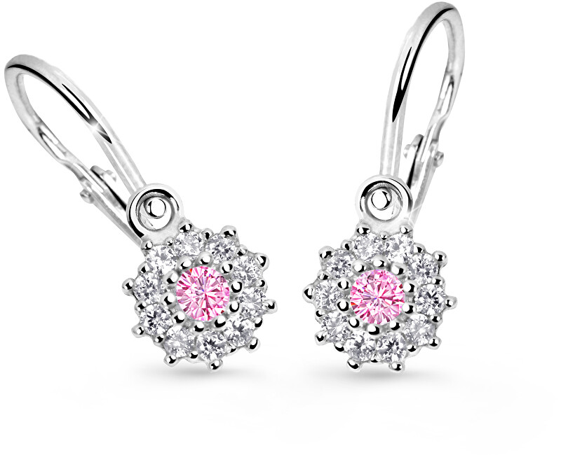 Cutie Jewellery Detské náušnice z bieleho zlata C2749-10-X-2 ružová