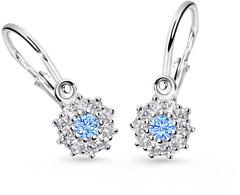 Cutie Jewellery Dětské náušnice z bílého zlata C2749-10-X-2 světle modrá