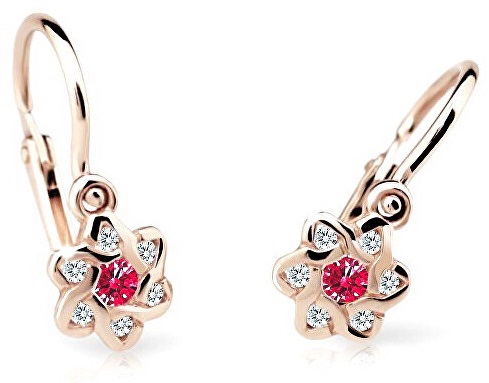 Cutie Jewellery Orecchini per bambini in oro rosa C2149-10-X-4 rosso