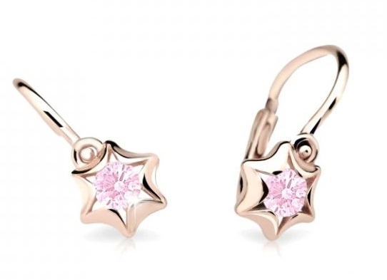 Cutie Jewellery Detské náušnice z ružového zlata C2159-10-X-4 ružová
