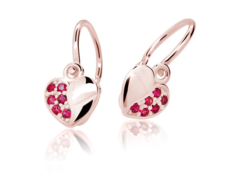 Cutie Jewellery Orecchini da bambina in oro rosa C2160-10-X-4 rosso