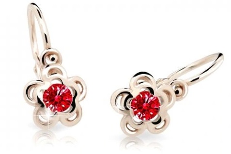 Cutie Jewellery Dětské náušnice z růžového zlata C2204-10-X-4 červená