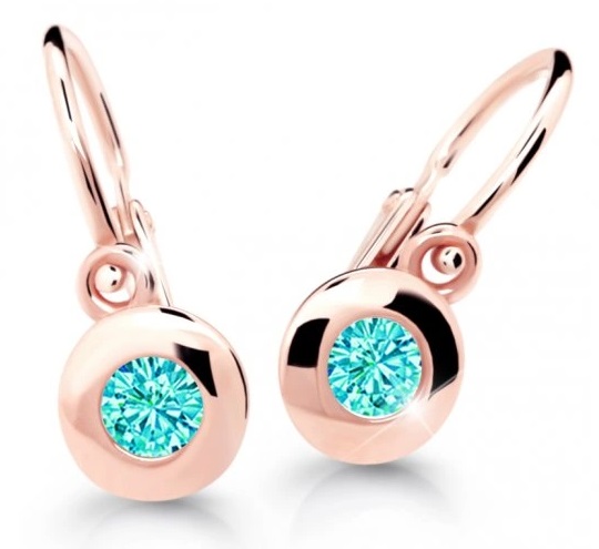 Cutie Jewellery Dětské náušnice z růžového zlata C2589-10-X-4 světle zelená