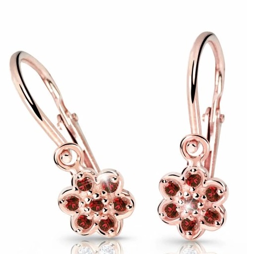 Cutie Jewellery Dětské náušnice z růžového zlata C2746-10-X-4 červená