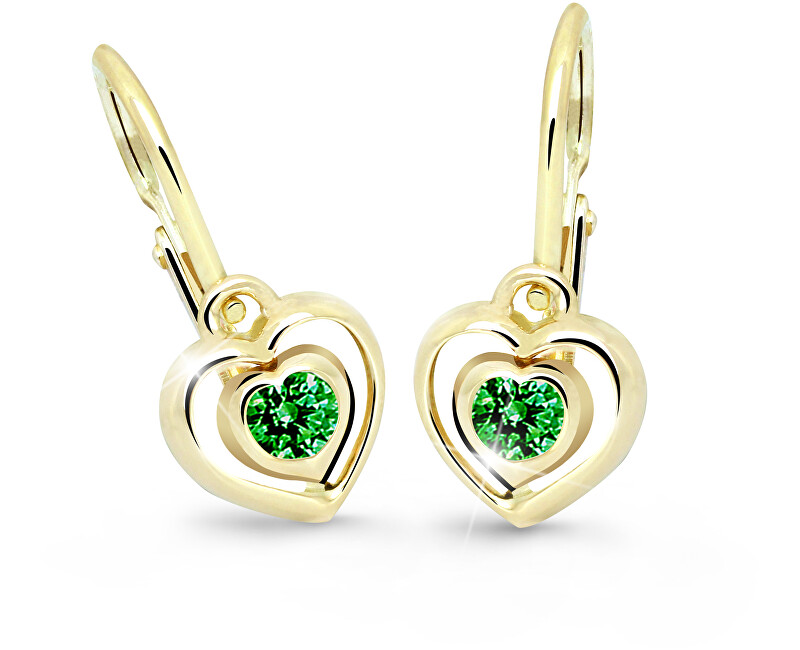 Cutie Jewellery Detské srdiečkové náušnice C2752-10-X-1 zelená