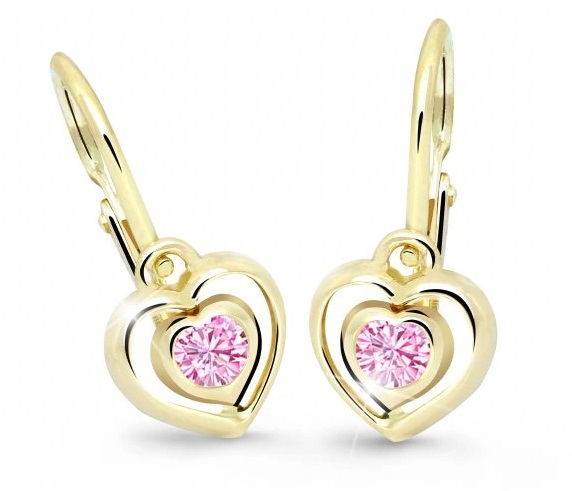 Cutie Jewellery Dětské srdíčkové náušnice C2752-10-X-1 růžová