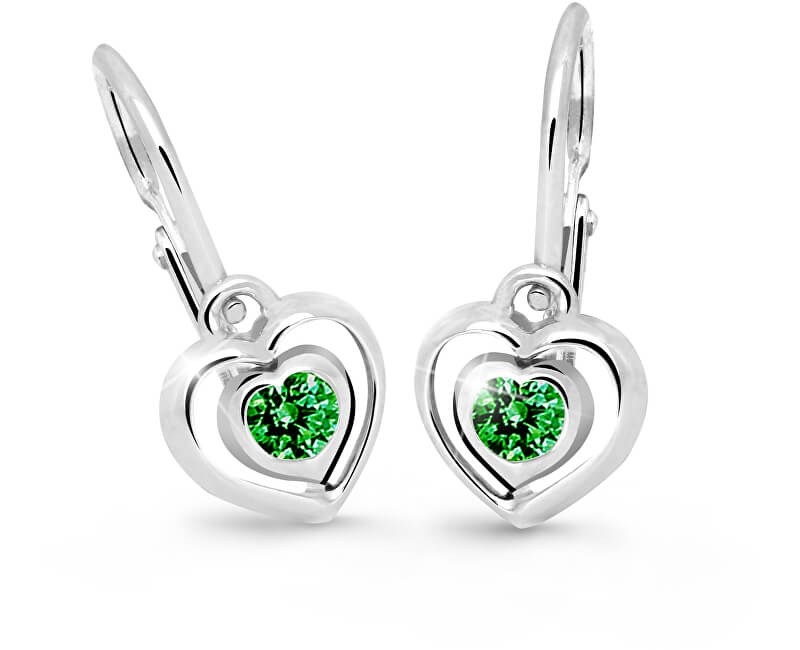 Cutie Jewellery Detské srdiečkové náušnice C2752-10-X-2 zelená