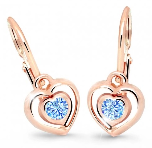 Cutie Jewellery Dětské srdíčkové náušnice C2752-10-X-4 světle modrá