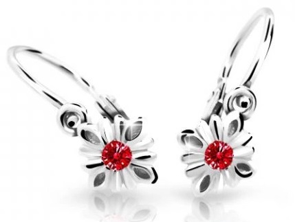 Cutie Jewellery Půvabné dětské náušnice z bílého zlata C2261-10-X-2 červená