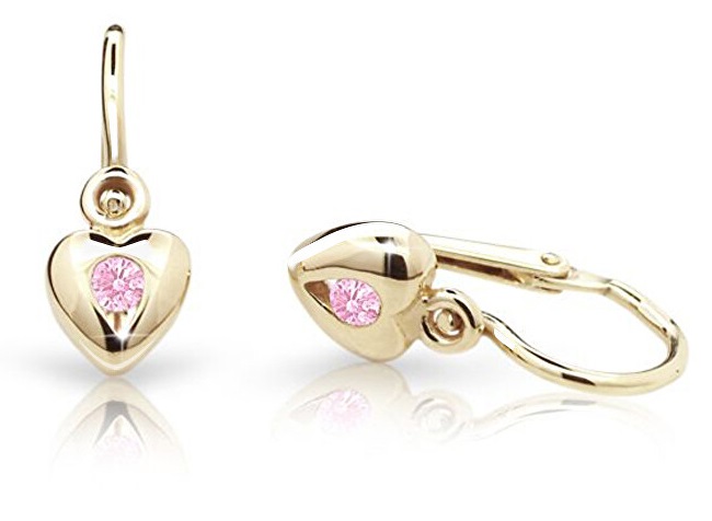 Cutie Jewellery Zlaté dětské náušnice C1556-10-X-1 růžová