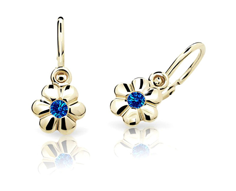 Cutie Jewellery Zlaté detské náušnice C1736-10-X-1 modrá