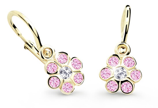 Cutie Jewellery Zlaté dětské náušnice C1737-10-X-1 růžová