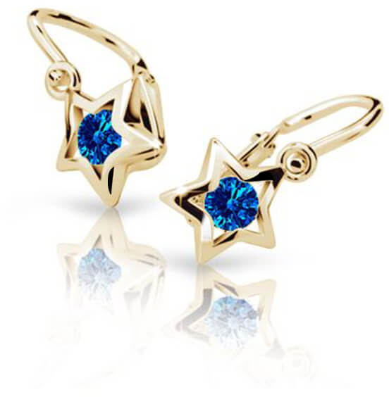 Cutie Jewellery Zlaté detské náušnice C1942-10-X-1 modrá