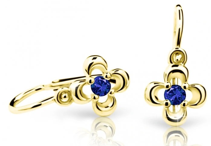 Cutie Jewellery Zlaté dětské náušnice C2013-10-X-1 modrá