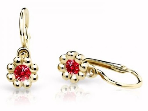 Cutie Jewellery Zlaté detské náušnice C2030-10-X-1 červená