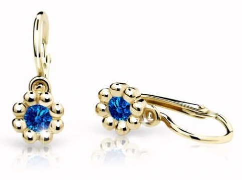 Cutie Jewellery Zlaté detské náušnice C2030-10-X-1 modrá