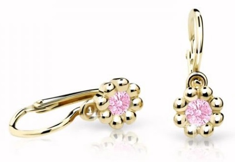 Cutie Jewellery Zlaté dětské náušnice C2030-10-X-1 růžová