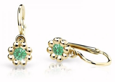 Cutie Jewellery Zlaté dětské náušnice C2030-10-X-1 zelená
