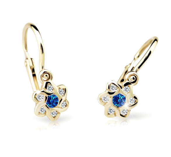Cutie Jewellery Zlaté dětské náušnice C2149-10-X-1 modrá