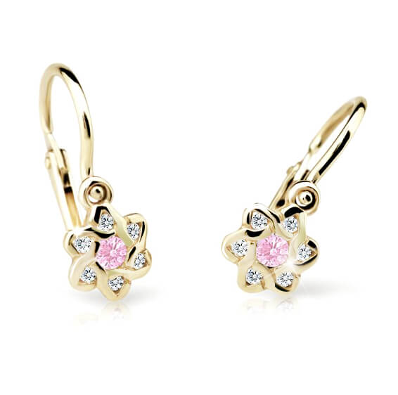 Cutie Jewellery Zlaté detské náušnice C2149-10-X-1 ružová