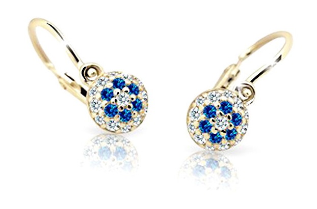 Cutie Jewellery Zlaté detské náušnice C2150-10-X-1 modrá