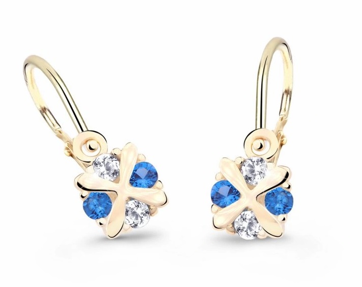 Cutie Jewellery Zlaté dětské náušnice C2153-10-X-1 modrá