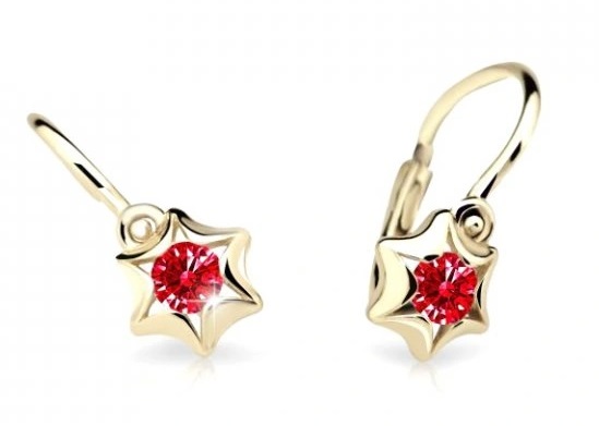 Cutie Jewellery Zlaté dětské náušnice C2159-10-X-1 červená