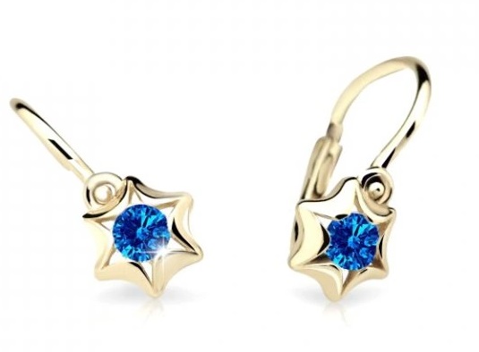 Cutie Jewellery Zlaté dětské náušnice C2159-10-X-1 modrá