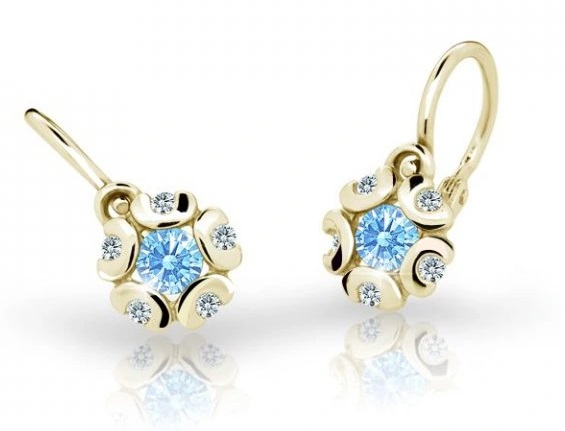 Cutie Jewellery Zlaté dětské náušnice C2178-10-X-1 světle modrá