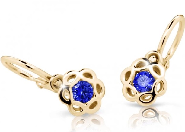 Cutie Jewellery Zlaté dětské náušnice C2179-10-X-1 modrá
