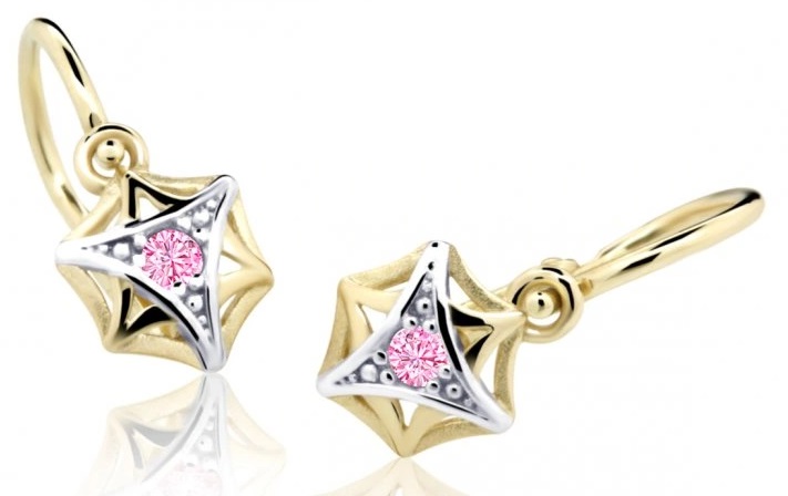 Cutie Jewellery Zlaté dětské náušnice C2209-10-X-1 růžová