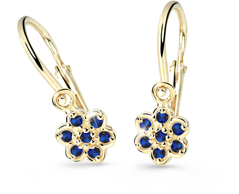 Cutie Jewellery Zlaté dětské náušnice C2746-10-X-1 modrá