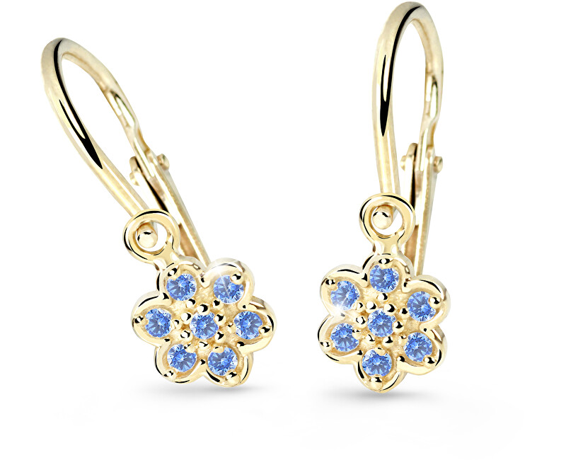 Cutie Jewellery Zlaté dětské náušnice C2746-10-X-1 světle modrá