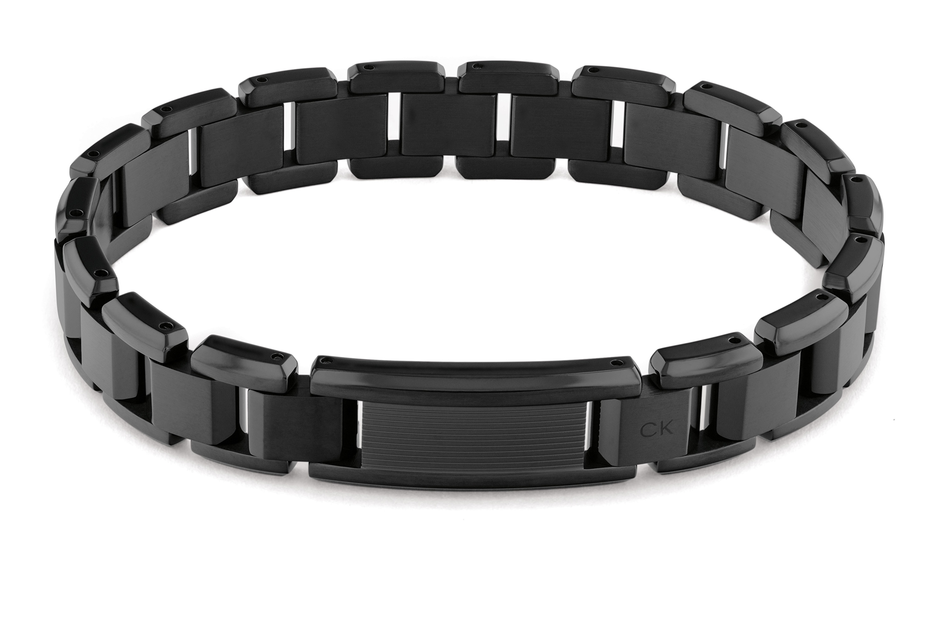 Levně Calvin Klein Černý ocelový náramek pro muže Link 35000288