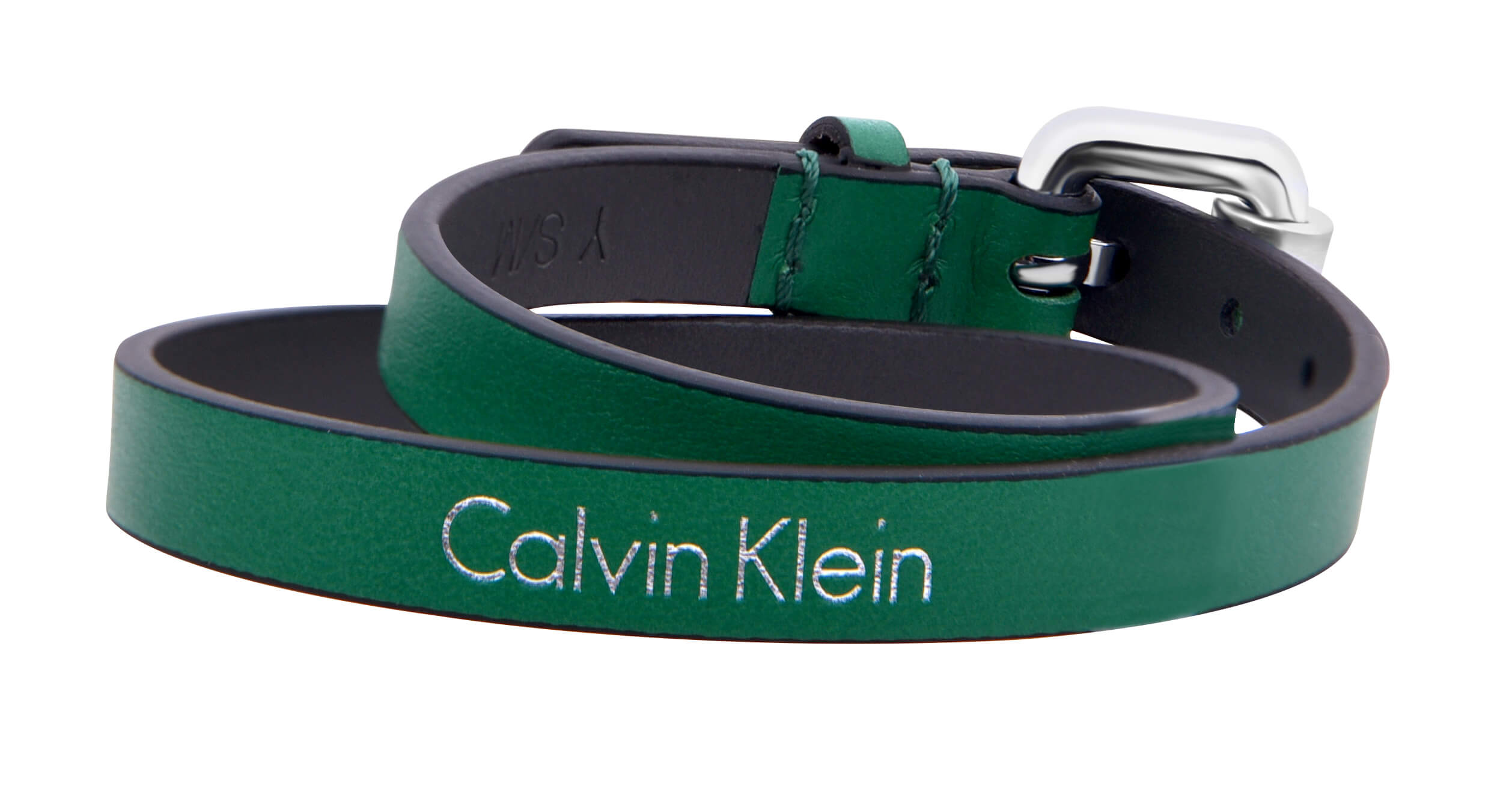 Calvin Klein Dvojitý zelený kožený náramek Adventure KJ5NGB79010 38 cm - S