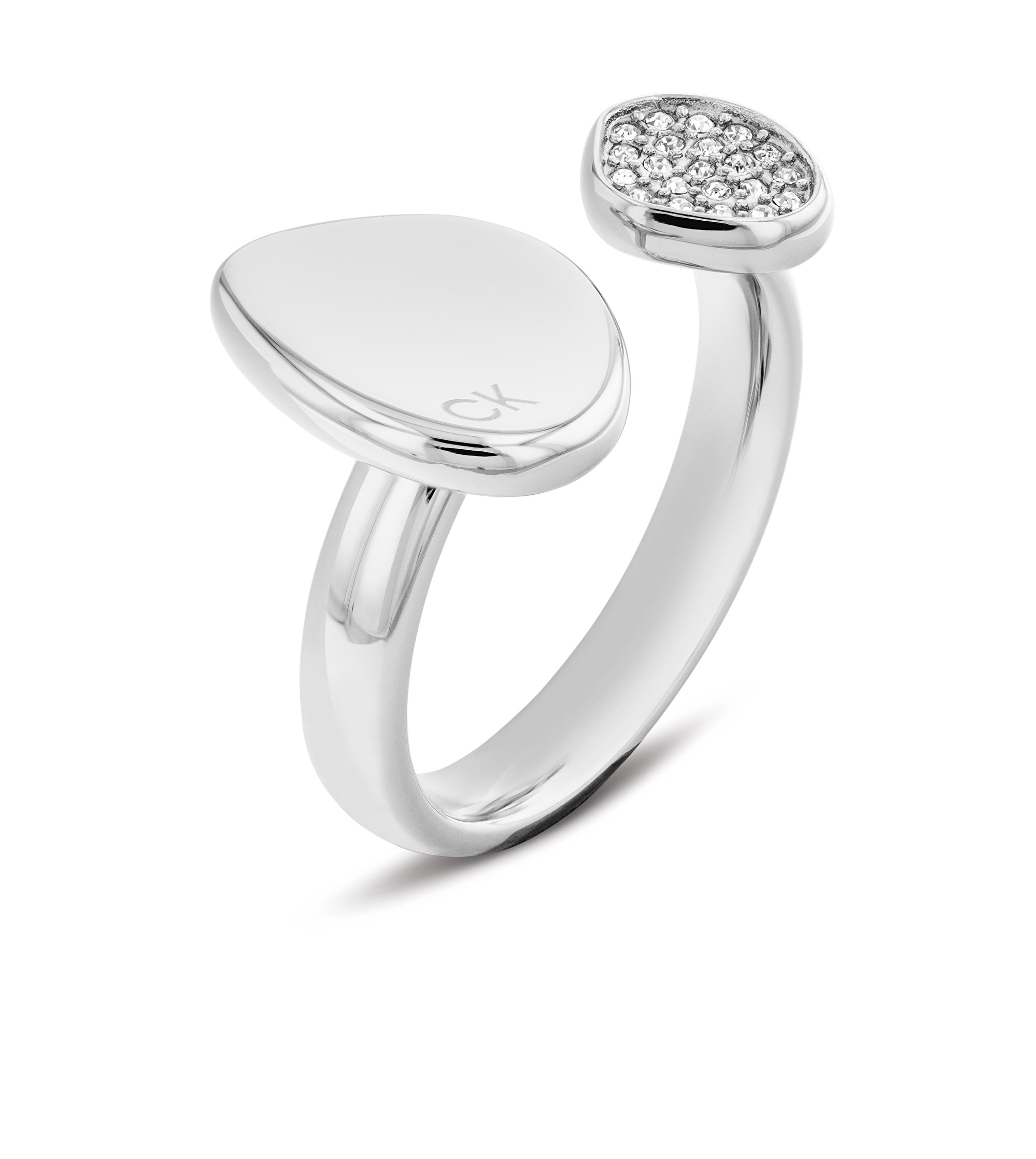 Calvin Klein Elegantný oceľový prsteň s kryštálmi Fascinate 35000319 56 mm.