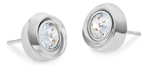 Calvin Klein Luxusní ocelové náušnice s krystaly Twisted Bezel Solitaire 35000771