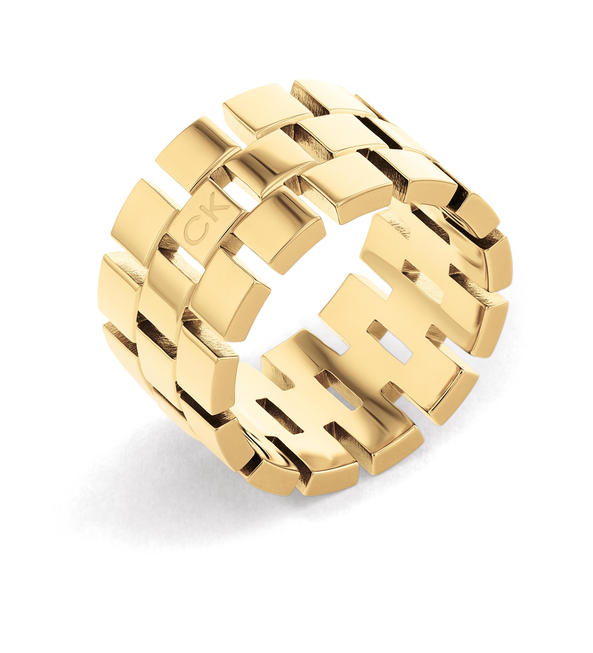 Calvin Klein Luxusní pozlacený prsten Geometric 35000325 56 mm