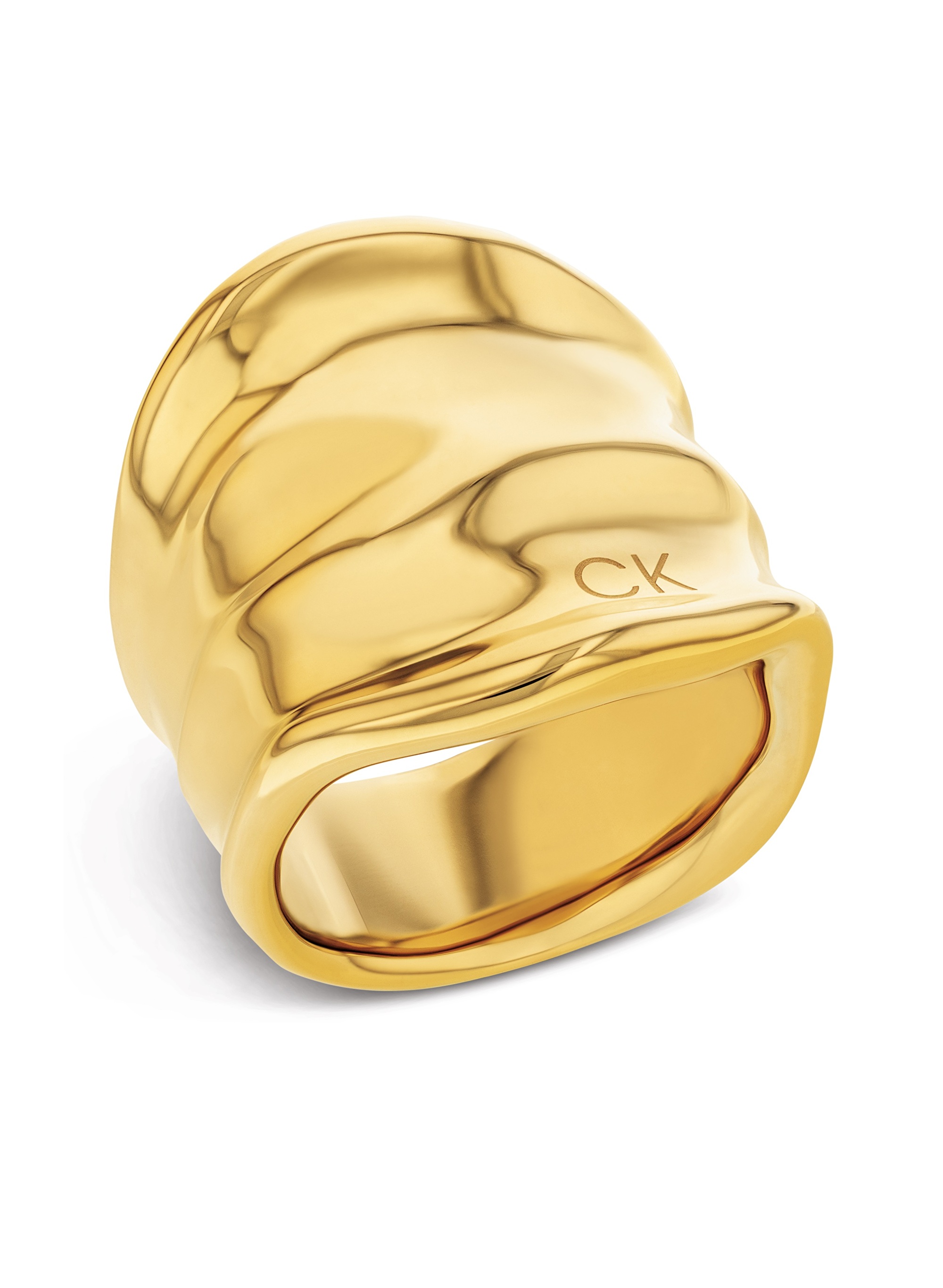Calvin Klein Anello massiccio placcato in oro Elemental 35000646 56 mm