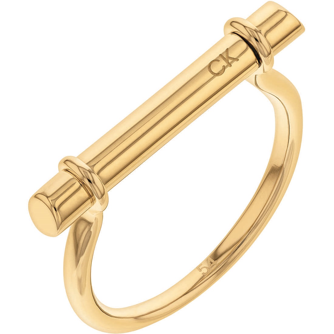 Levně Calvin Klein Minimalistický pozlacený prsten Elongated Linear 35000024 56 mm