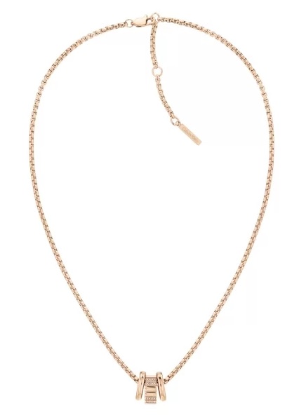 Calvin Klein -  Moderní bronzový náhrdelník z oceli s krystaly 35000366