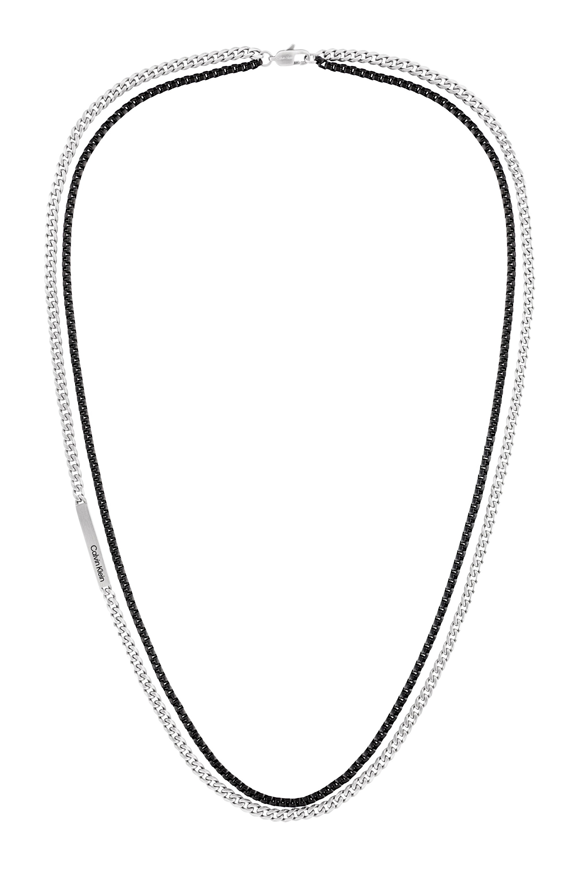 Calvin Klein Dvojitý oceľový bicolor náhrdelník Industrial Hardware 35000565