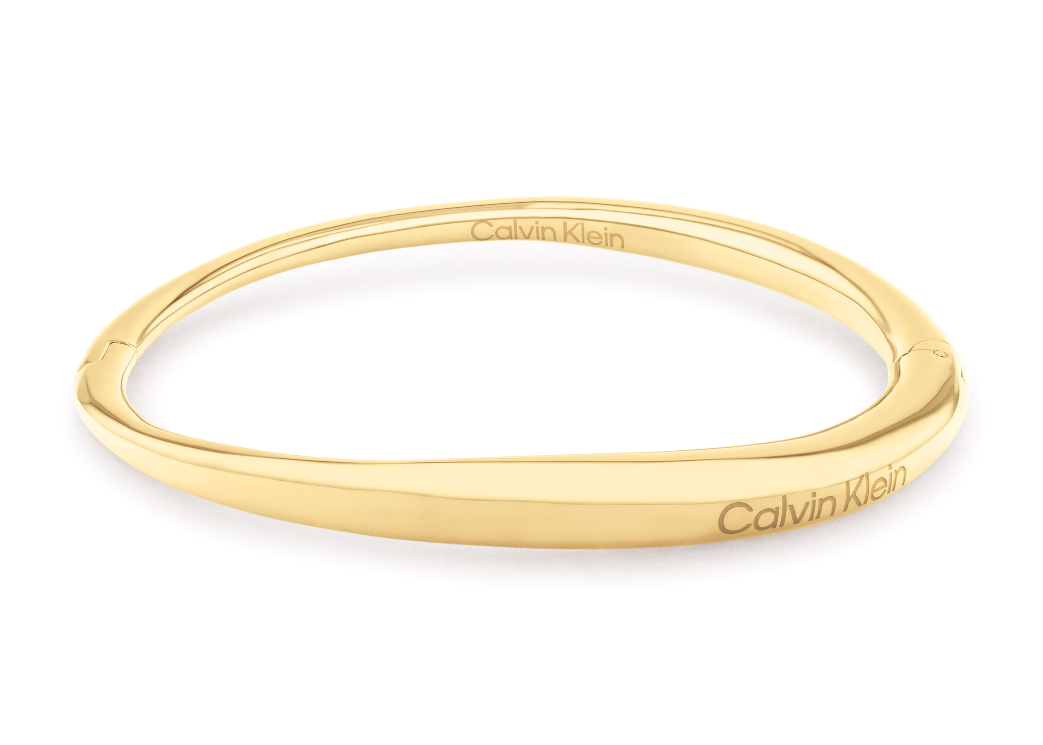 Levně Calvin Klein Pevný dámský náramek z pozlacené oceli Elongated Drops 35000350