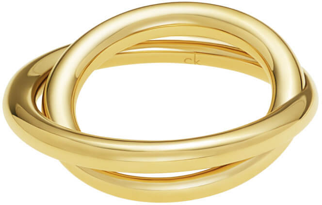 Calvin Klein Pozlátený oceľový prsteň Continue KJ0EJR1001 52 mm