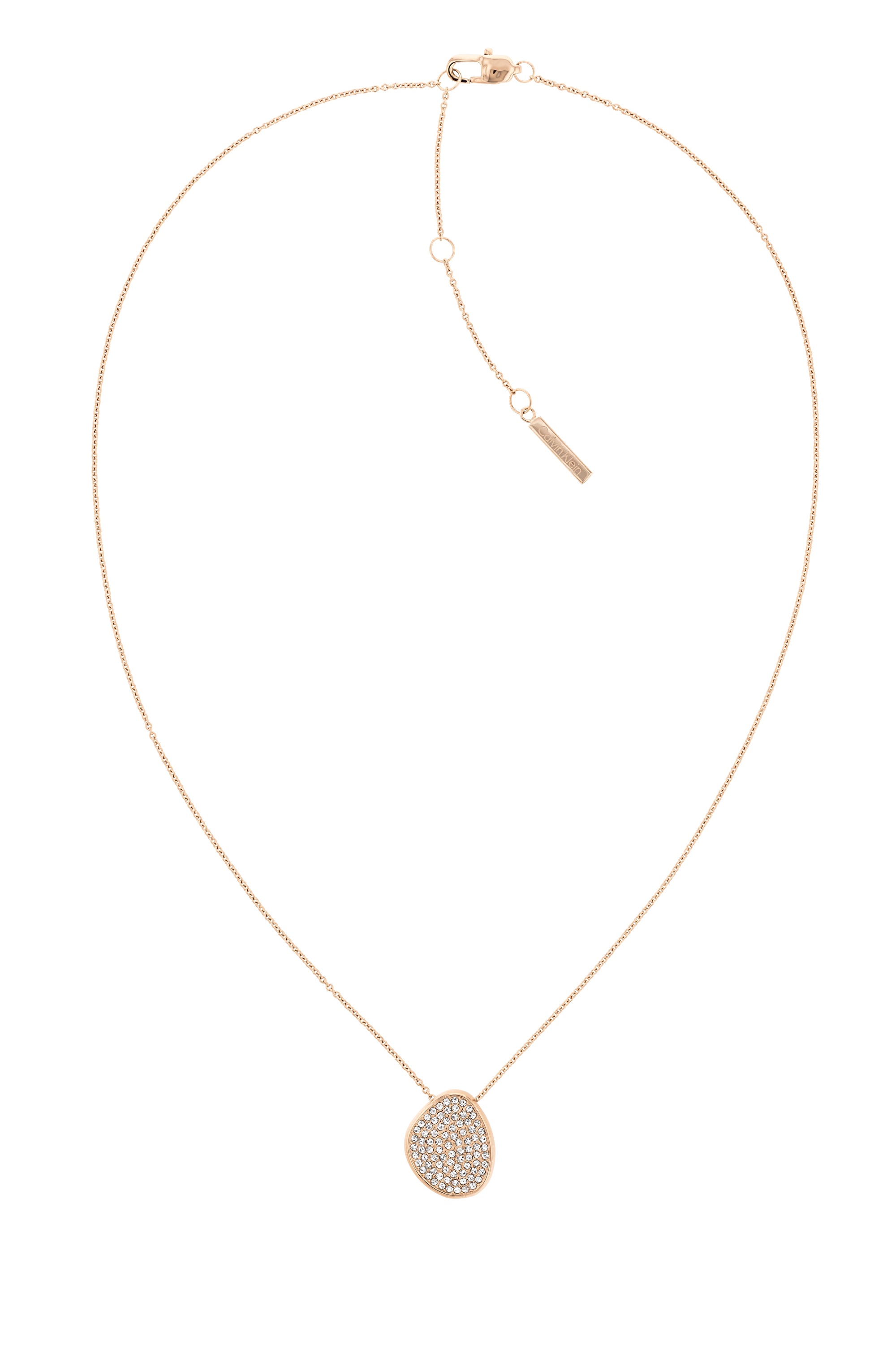 Calvin Klein Slušivý bronzový náhrdelník s krystaly Fascinate 35000225