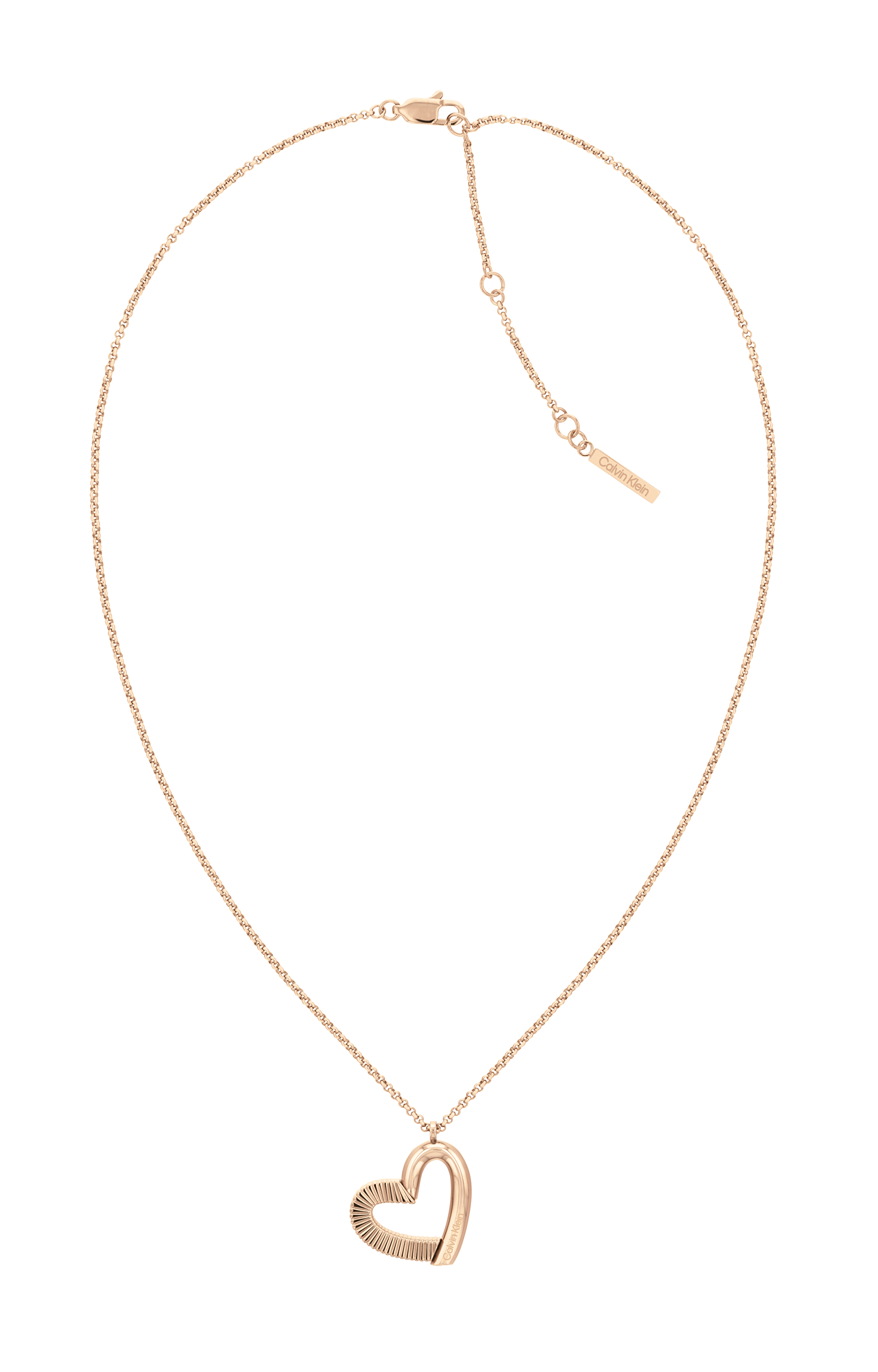 Levně Calvin Klein Slušivý bronzový náhrdelník se srdíčkem Minimalist Hearts 35000386