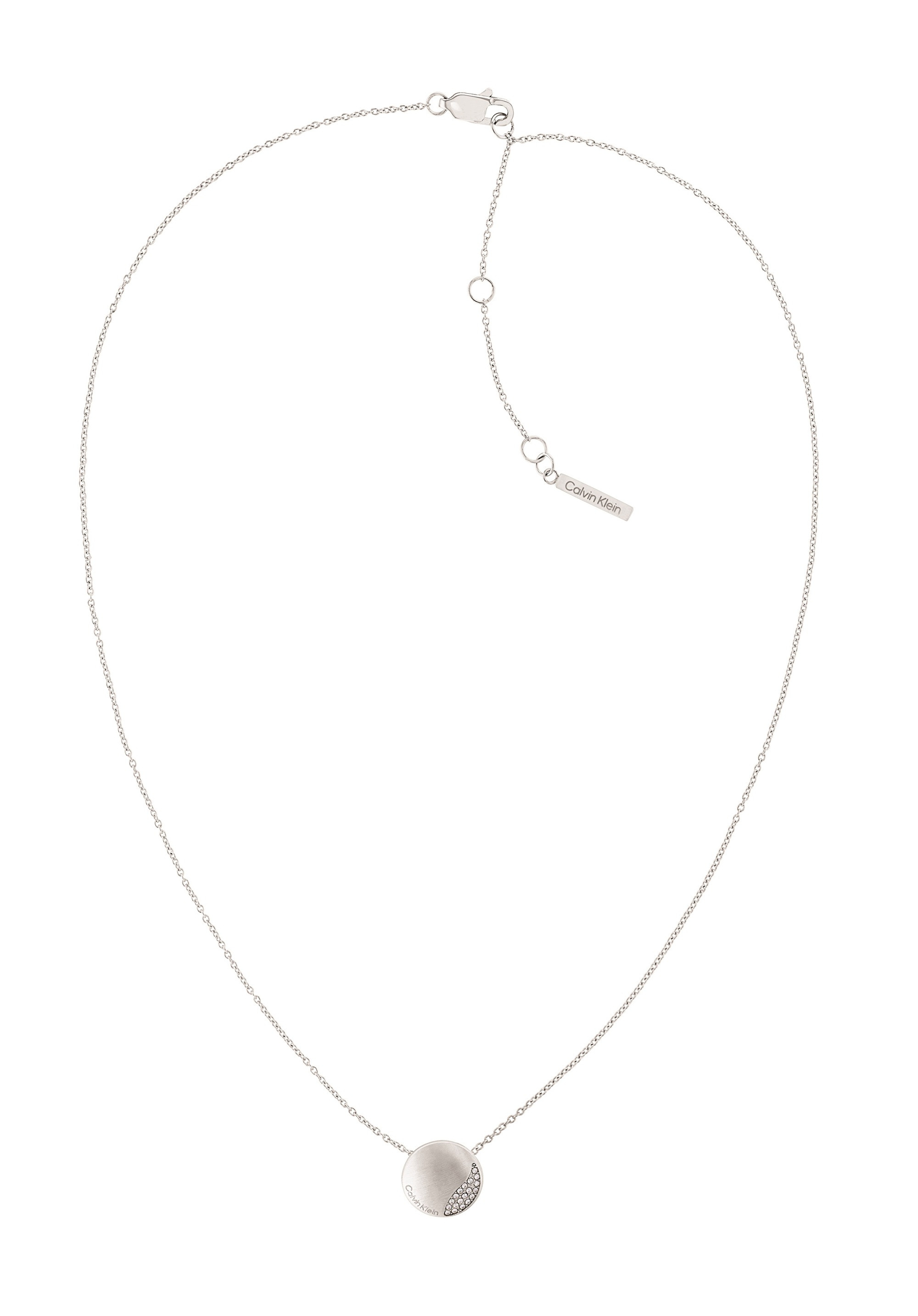 Calvin Klein Slušivý oceľový náhrdelník s kryštálmi Minimal 35000143