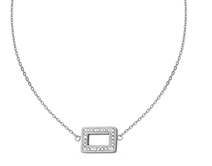 CRYSTalp Elegantný oceľový náhrdelník s kryštálmi 30525.E