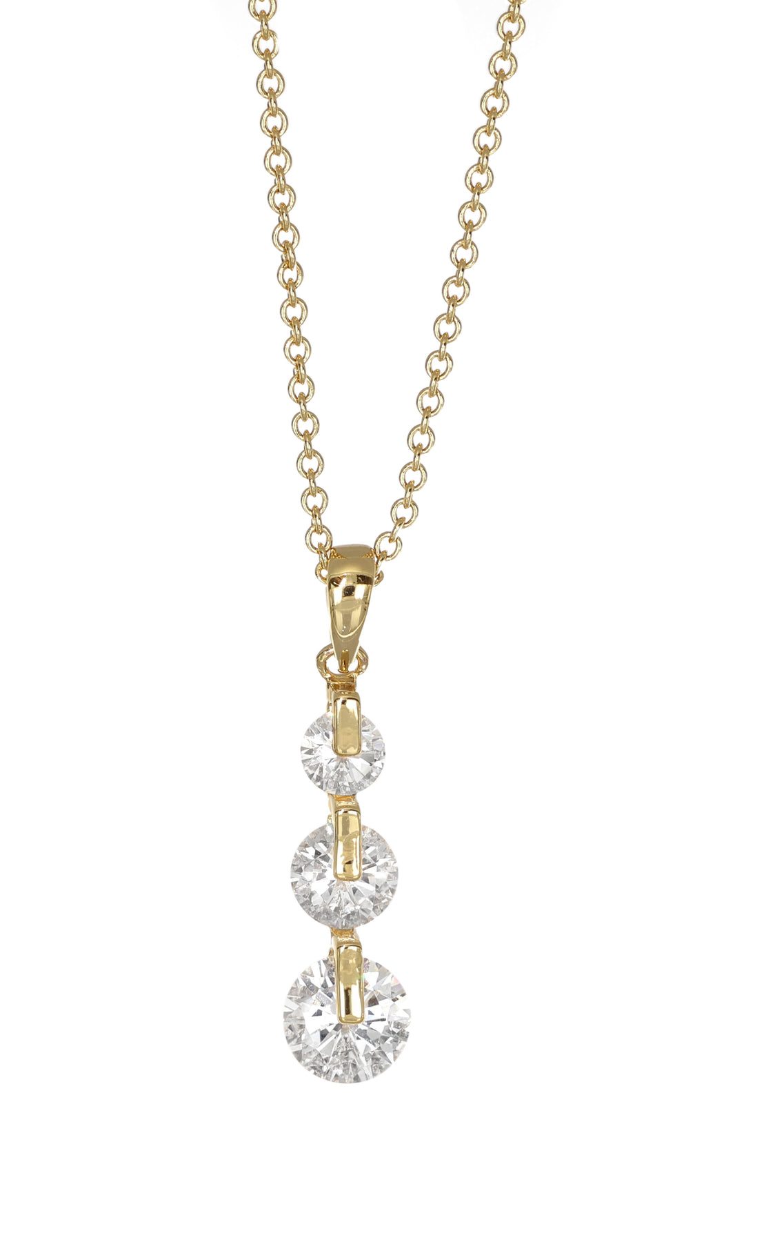 Levně CRYSTalp Elegantní pozlacený náhrdelník s krystaly Mood 32242.G