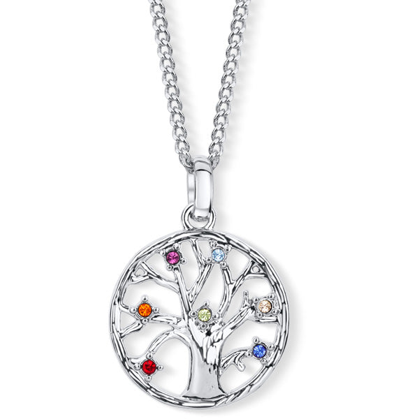 Levně CRYSTalp Slušivý náhrdelník s krystaly Chakra Tree of life 31093.MLT.R